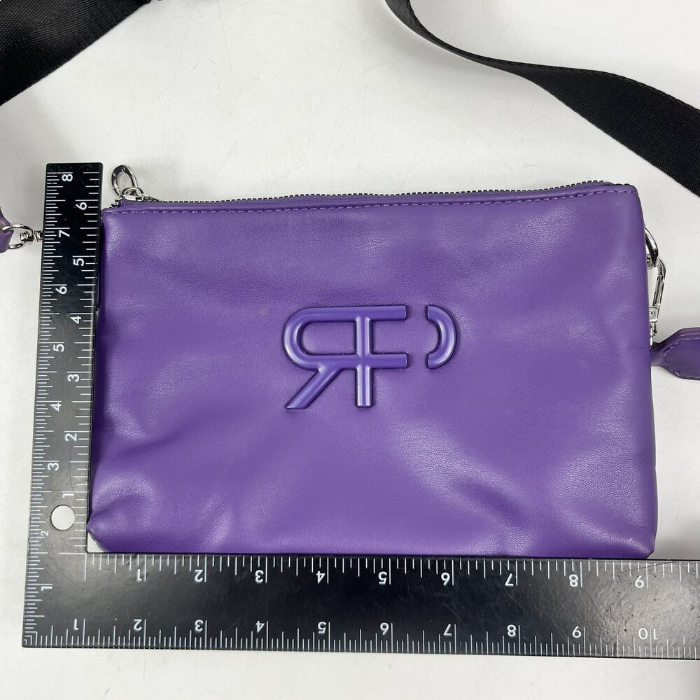 Parfois Womens Crossbody Bag Purse Purple Plum Double Zip Adjustable Strap - Picture 12 of 15